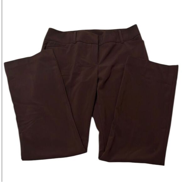 NWOT NY & CO size 12 average brown stretchy zip front pants - Picture 1 of 13